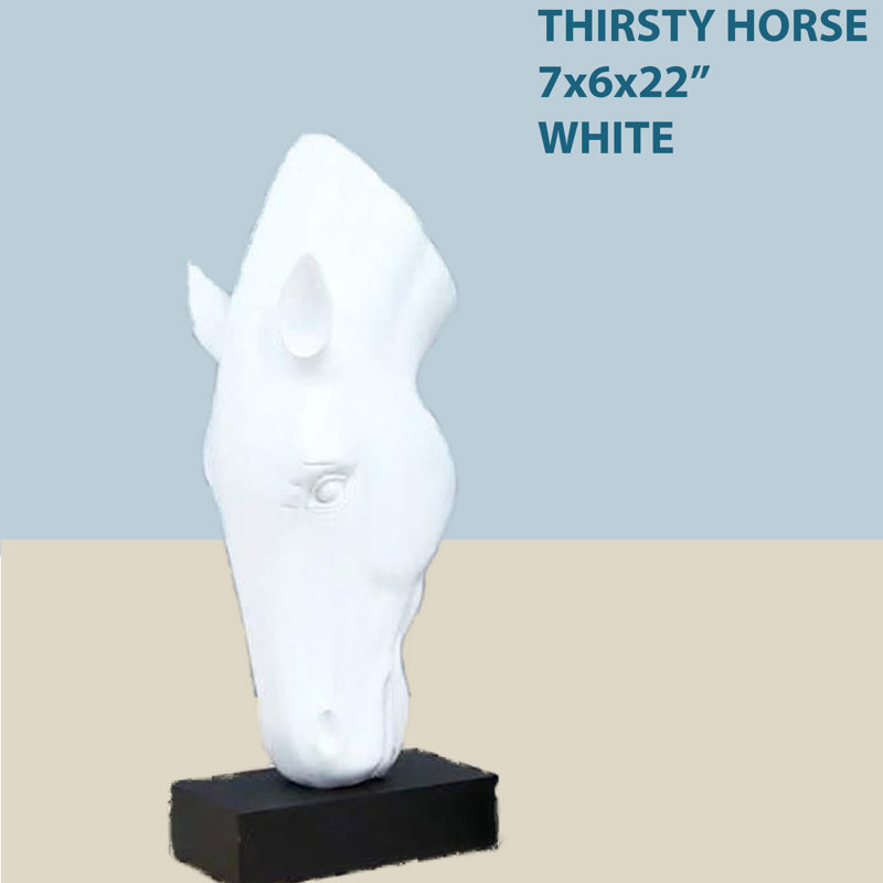 Cheval assoiffé - blanc, Blanc