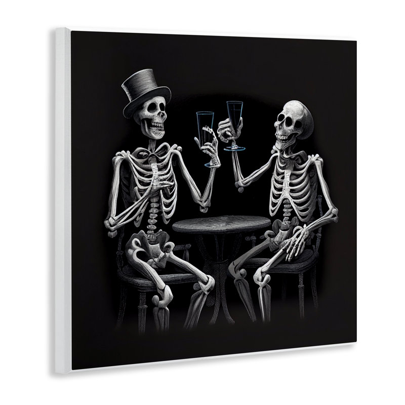 Plaque murale «Spooky Skeletons Cheers», design par Sasha