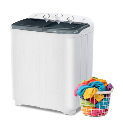 Machine à laver portable avec support de séchage et 10 cintres, mini machine à laver compacte 32 lb, laveuse à cuve simple 20 lb et essoreuse 12 lb, laveuse pour appartement, dortoir, véhicule récréatif, noir
