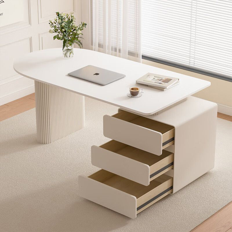 Bureau en pierre frittée de style crème 47,24 po, H 29,53 po x l 47,24 po x P 23,62 po