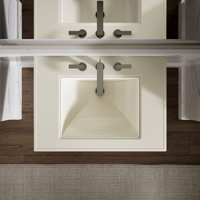 Memoirs® Stately 24" Pedestal Bathroom Sink with 4" Centerset Faucet Holes, Biscuit, 34.75" H x 22.19" W x 30.69" L