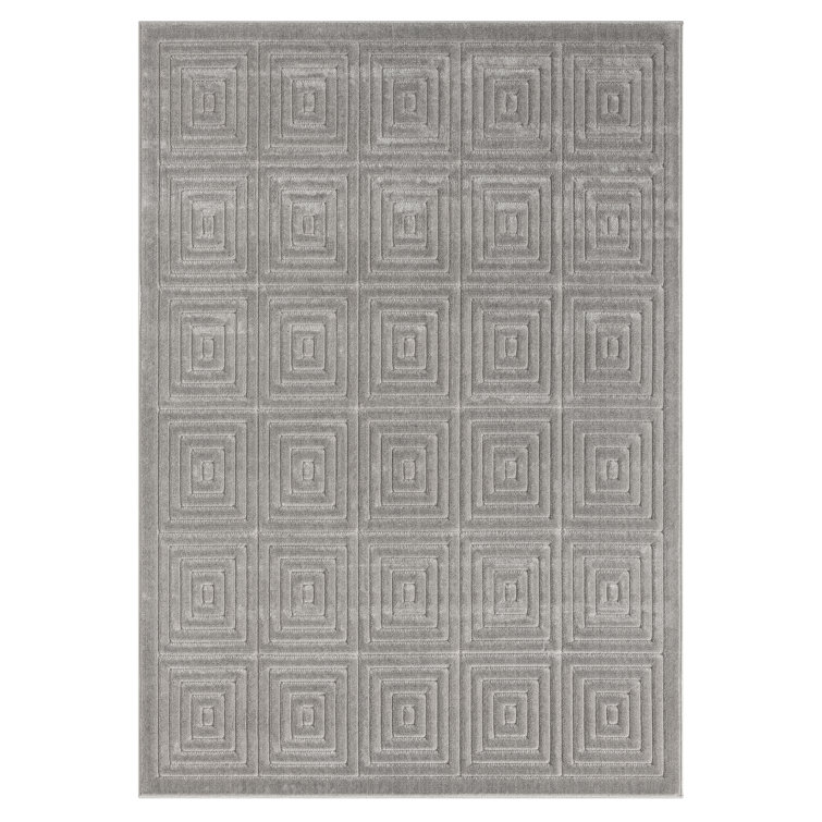 Michella Performance Transitional Modern Geometric Greek Key Gray Indoor/Outdoor Rug