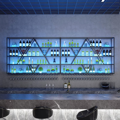 Polygonal Wall Mounted Wine Rack by L Wall-hanging Wine Rhythm