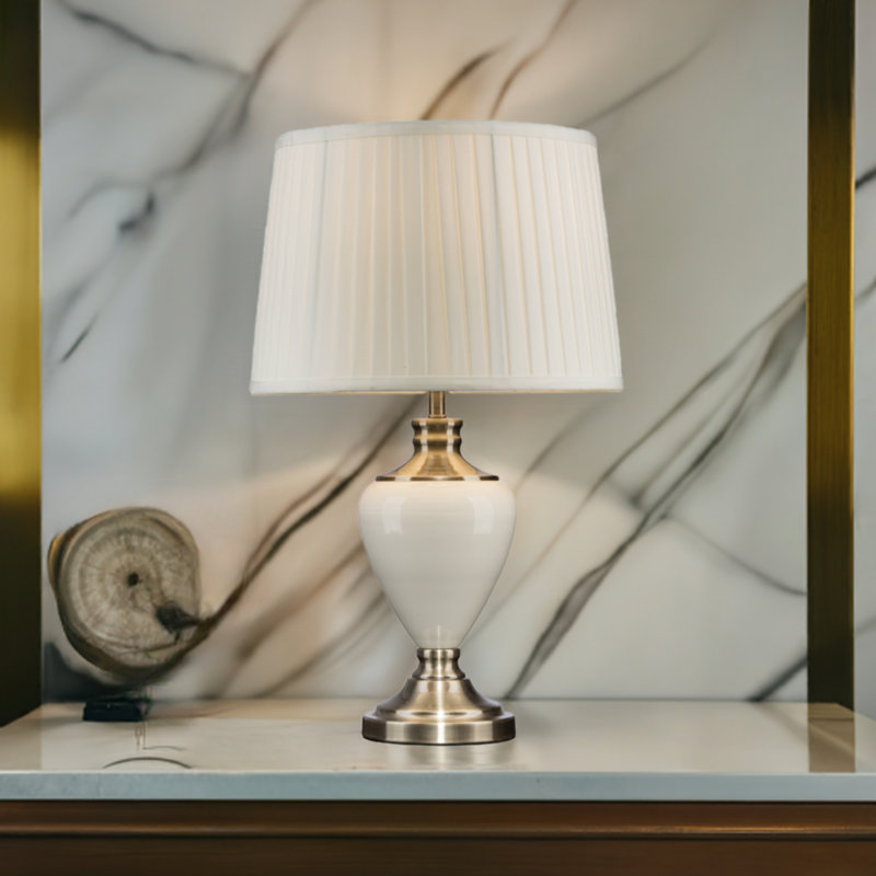 Foran 57Cm Classic Cream Antique Brass Table Lamp