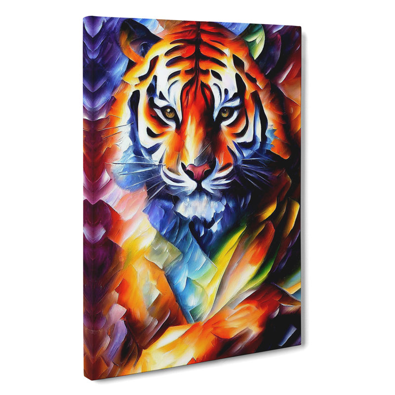 Tiger Portrait No.5 - Print, Wrapped Canvas, 50cm H x 35cm W x 3cm D, No Matte