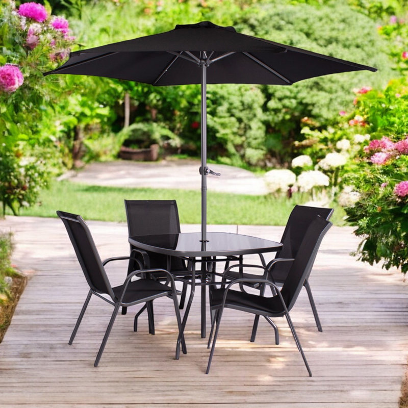 RIO 4 Seater dining set including parasol