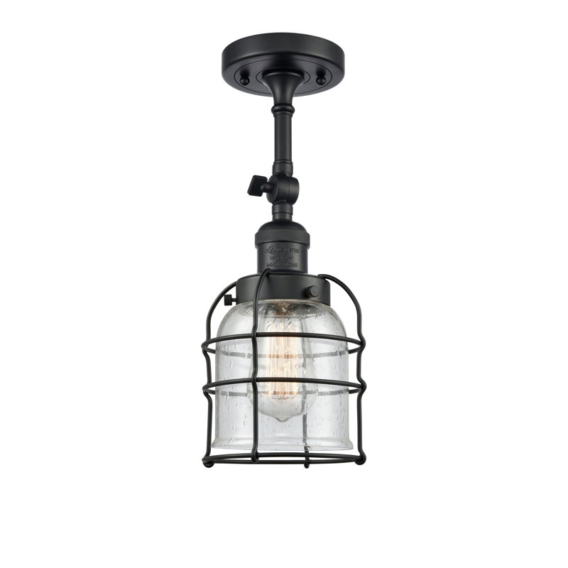 Plafonnier semi-encastré 5 "1 lumière nathen, Ampoule non incluse, Grainé, Noir mat