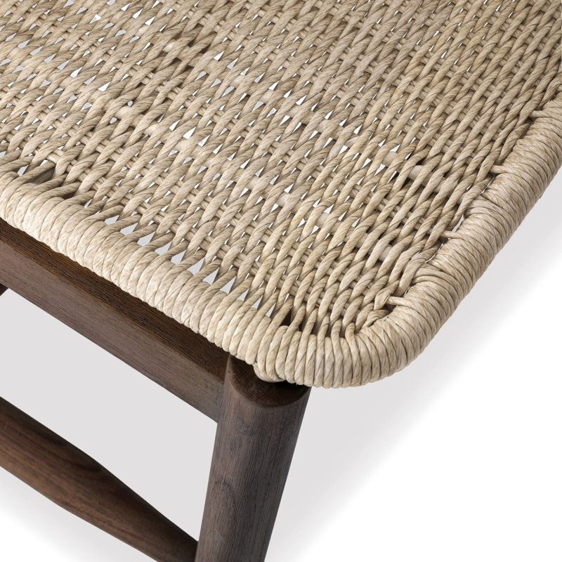 Dume Outdoor Dining Chair, White/Brown