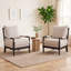 Ensemble de 2 chaises d'appoint en bois d'hévéa massif avec coussins épais-1856356326