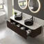 Meuble-lavabo mural 60 po avec 2 lavabos ronds noirs transparents et 2 tiroirs-889201738