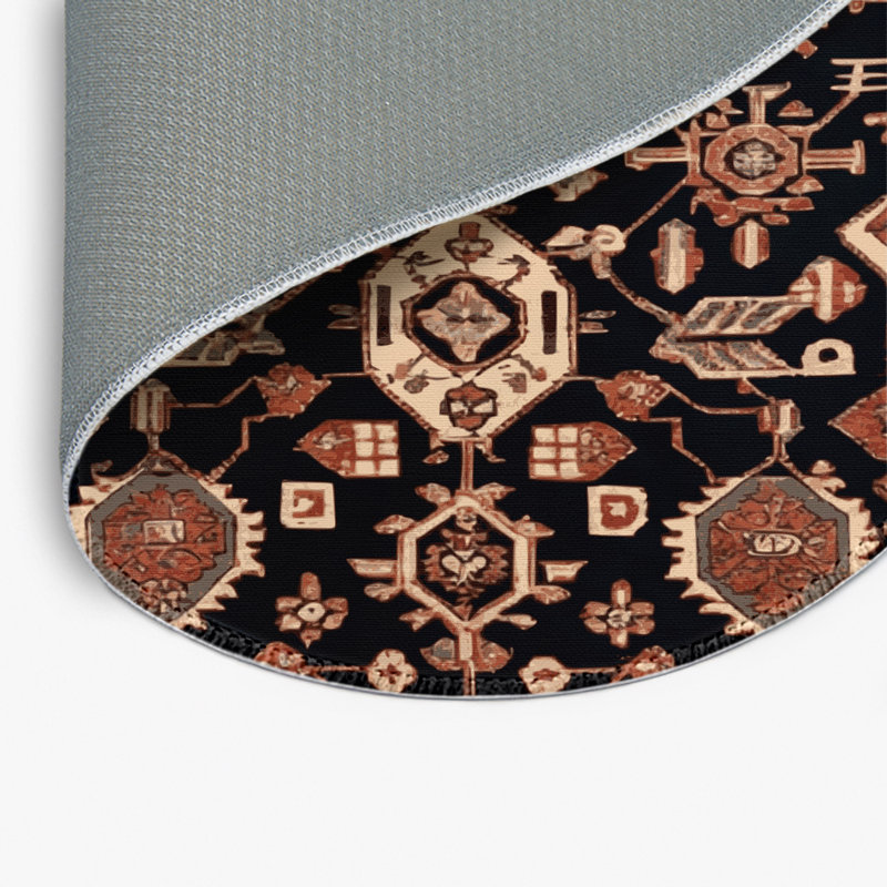 Tapis turc intérieur et extérieur brun, Rond 5 pi