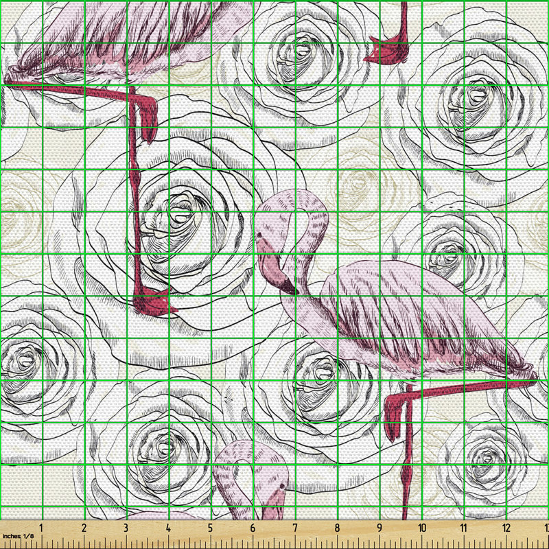 Cherron Roses and Flamingo Multi-Purpose Fabric