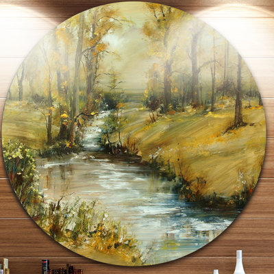 " Brook In Autumn Oil Painting "