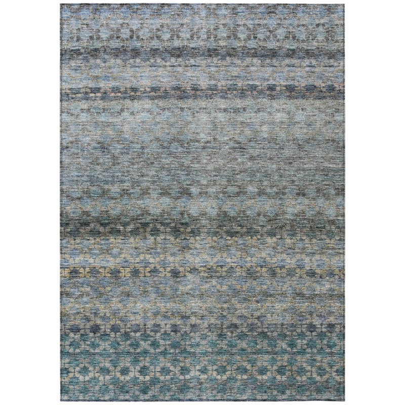 Machine Washable Indoor/Outdoor Chantille ACN1168 StripesRug, Blue, 9' x 12'