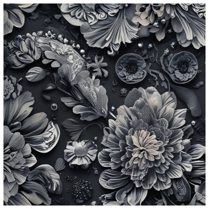 Couvertures d'arrangement floral monochrome, 60in W x 80in H