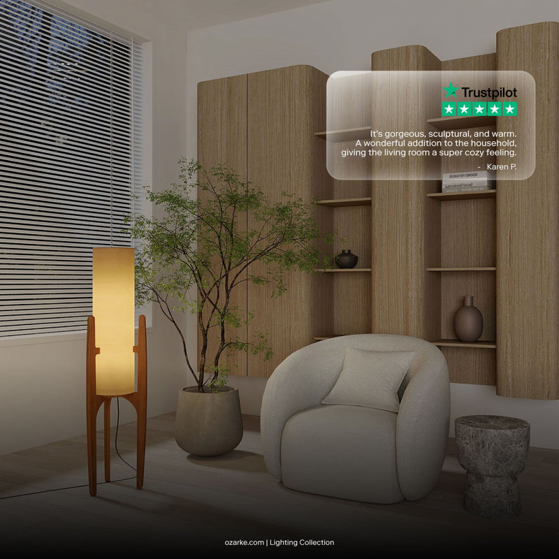 Zen Floor Lamp, Natural Wood
