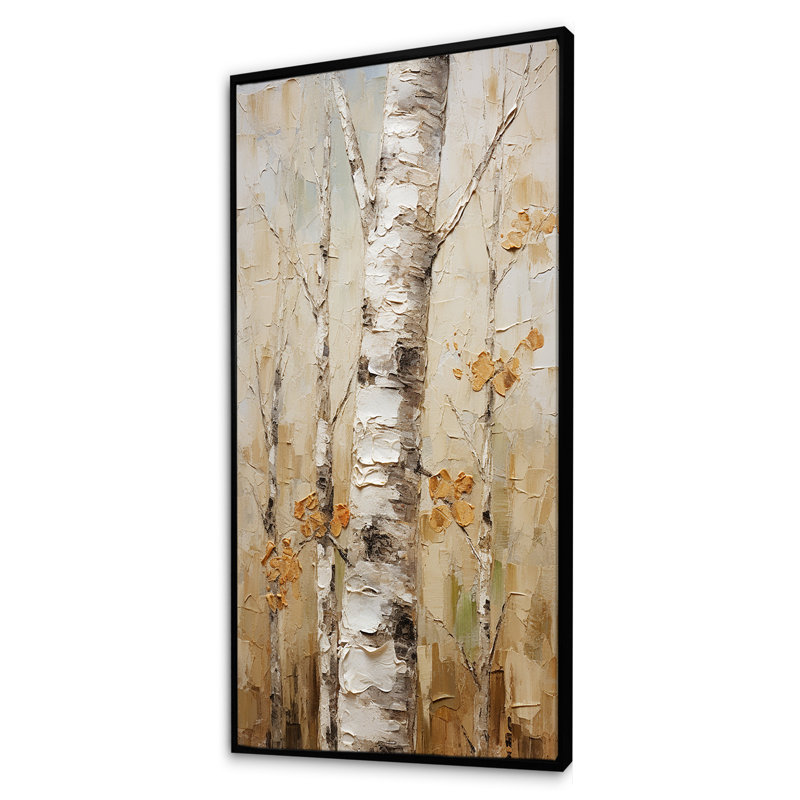 «Tree American Basswood II», art mural arbre, Cadre flottant noir, H 60 po x l 28 po x P 1,5 po