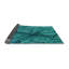 Tapis bleu sarcelle à motif géométrique-1987272036