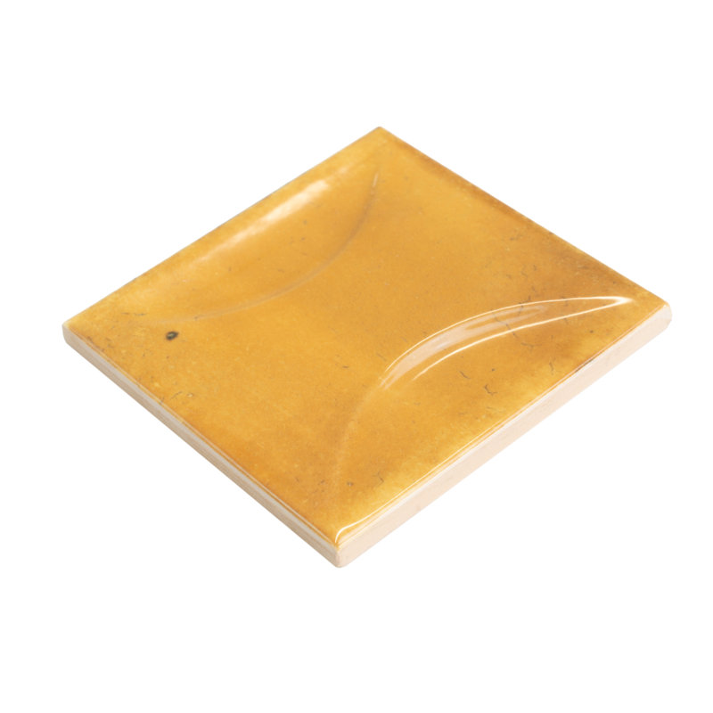Carrelage mural carré en céramique brillant 3,94 po x 3,94 po Antiek (6,68 pieds carrés / caisse) (paquet de 60), Orange miel