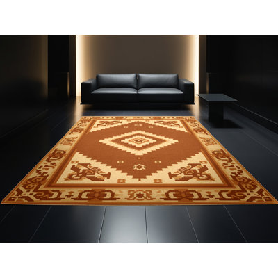 Tapis oriental traditionnel lavable à la machine en brun clair Osiyo
