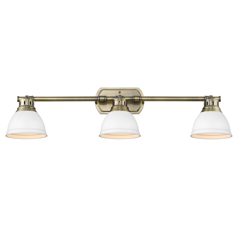 Bryannah 3-Light Semi-Flush - Track Light, Matte White, Aged Brass