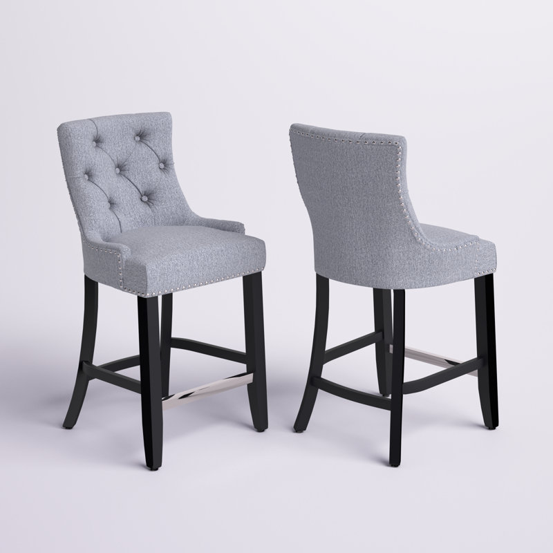Tabouret Wren, gris, Noir, Tabouret de comptoir (siège d’une hauteur de 24