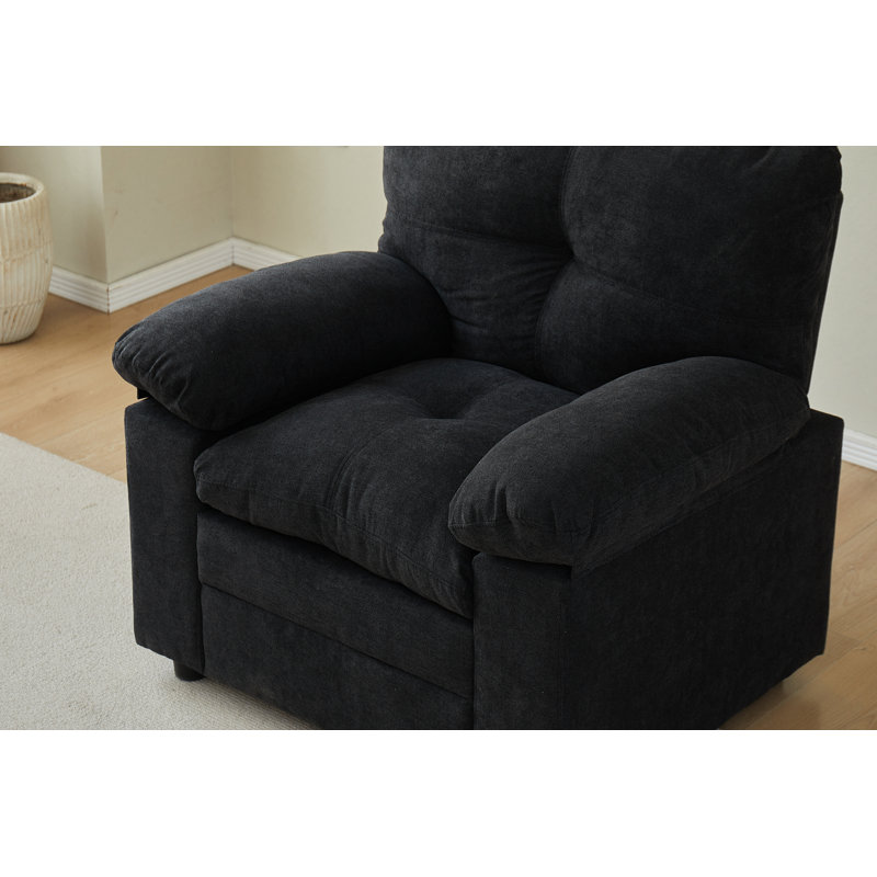 Chaise avec accoudoirs rembourrés 38,3 po, Noir, noir, noir, noir