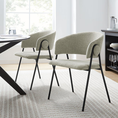 Nella Upholstered Performance Velvet Dining Chair Set Of 2