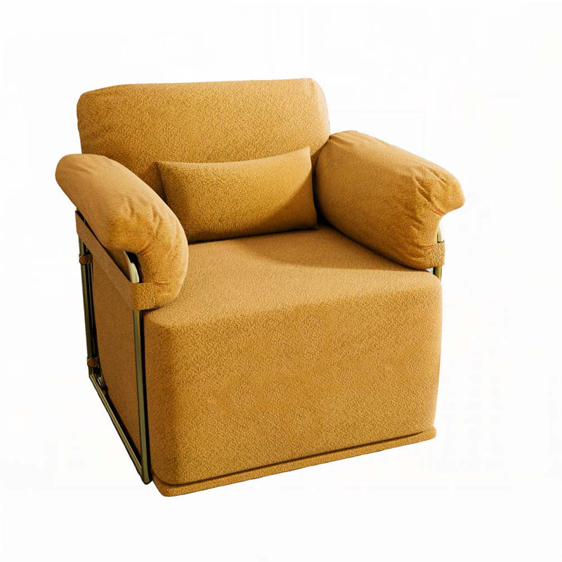 Upholstered Swivel Barrel Chair, Orange