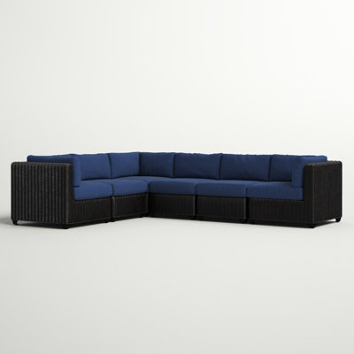Ayomikun 124'' High-Density Polyethylene (HDPE) Wicker Outdoor Patio Sofa