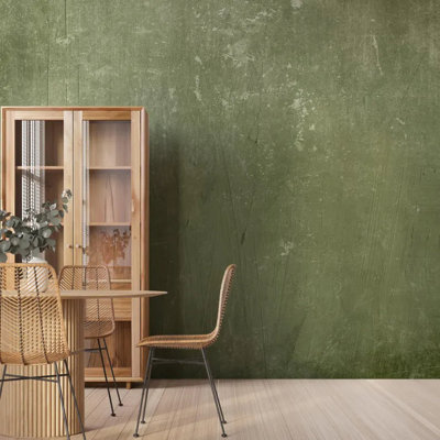 Olive Green Concrete Texture Wall Mural