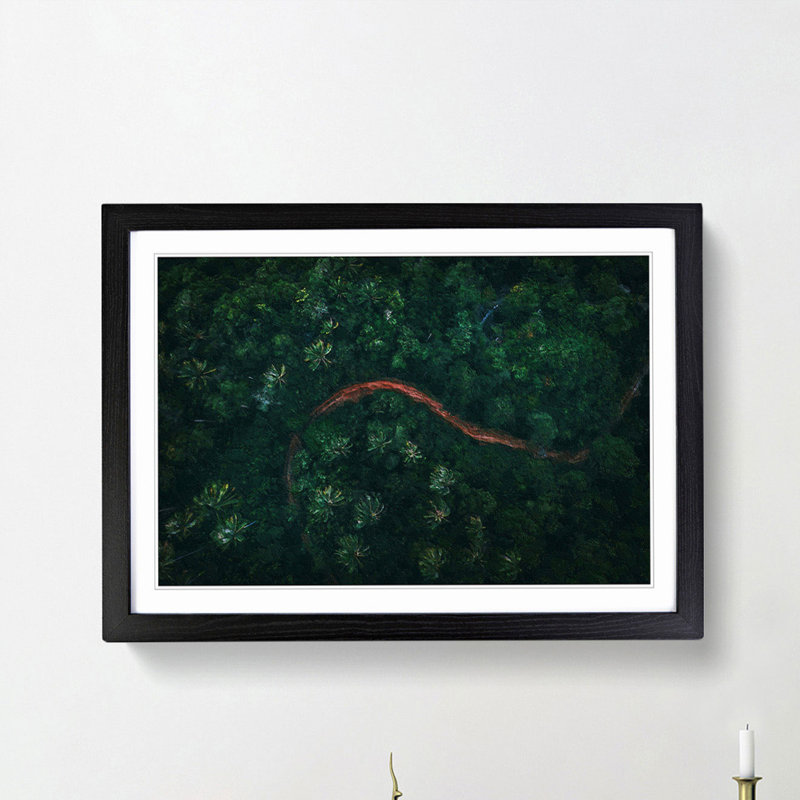 Path Through a Forest in Ko Samui Thailand - Framed Print, 48cm H x 65cm W x 2cm D, Black Framed