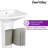 33.8" Tall White Rectangular Vitreous China Pedestal Bathroom Sink with Overflow