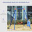 Michal Freeport Park Kids Swing Set Adjustable Rope Heavy Duty for 3-8 Years Old Blue