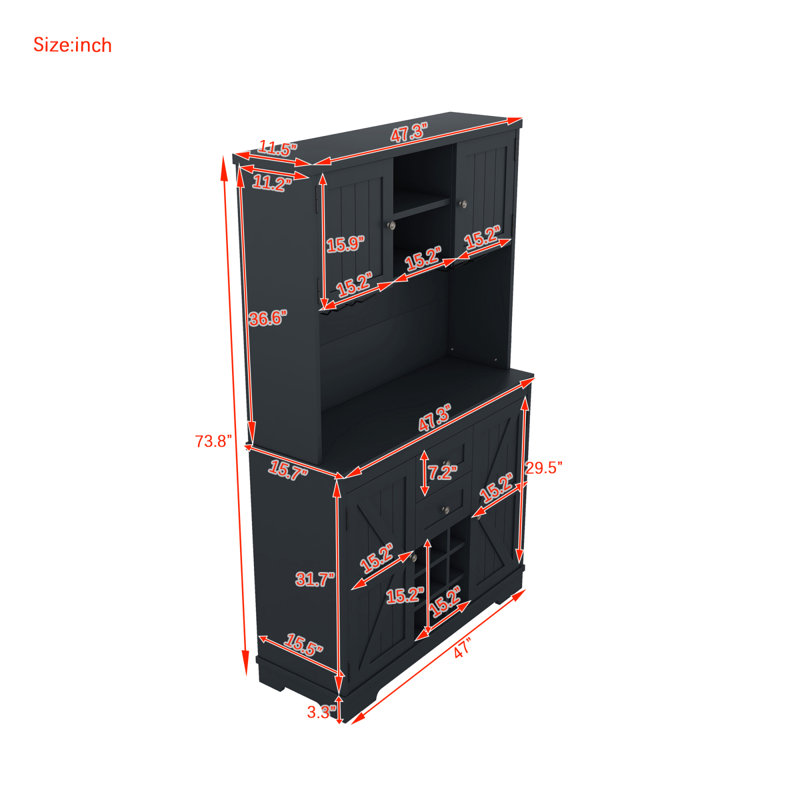 Armoire de cuisine avec bar Coffee Coffee, Bleu antique