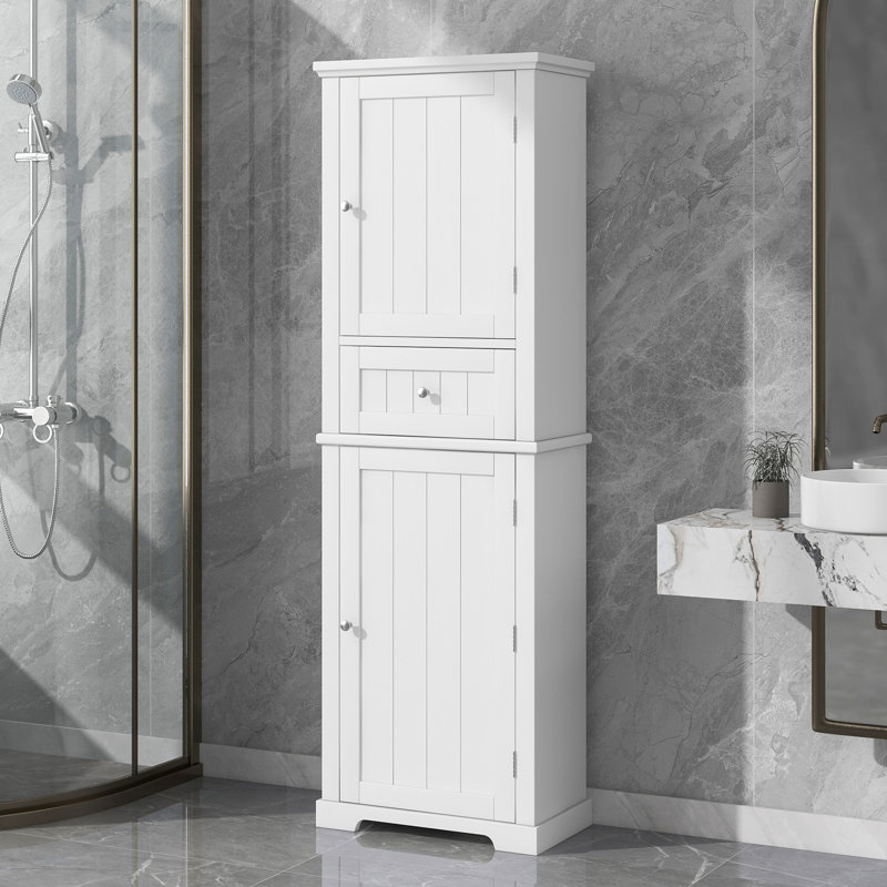 Tall Bathroom Storage Cabinet, White
