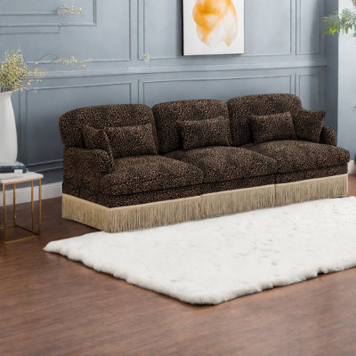 Deep Seat Chenille 100 Inch Modern Sectionals, Leopard Sofa For Home