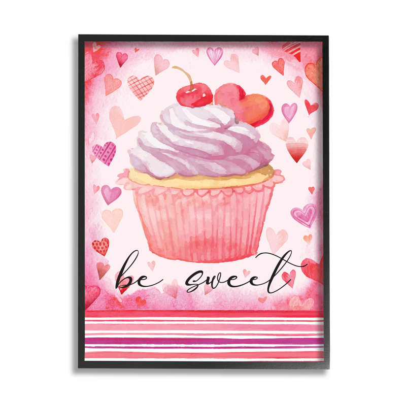Be Be Romantic Hearts, petit gâteau encadré, estampe numérique par ND Art, H 30 po x l 24 po x P 1,5 po