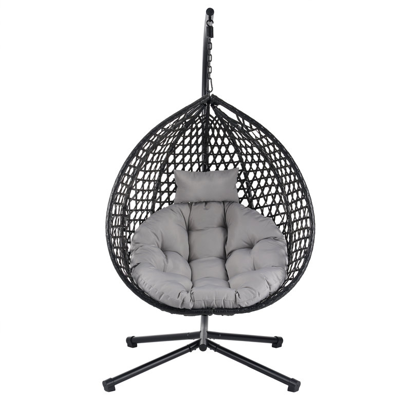 Balancelle avec support 42,13 po Gatsby, Noir, Gris