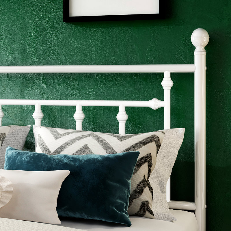 Artima Metal Platform Bed,Quiet and Sturdy,No Box Spring Needed, Easy Assembly, Full, White