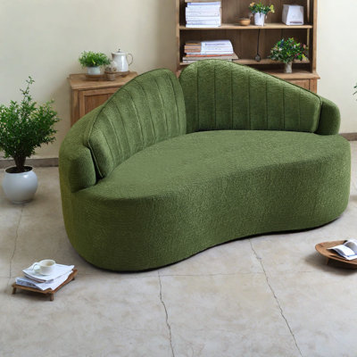 Space-saving Green Sofas, Durable Foam Material, Retro Style For Small Spaces