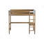 Lit mezzanine avec bureau, cadre de lit mezzanine rembourré avec échelle, garde-corps de sécurité, bois d'hévéa, tête de lit / pied de lit en molleton