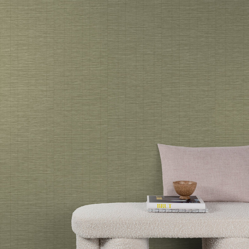 Structured Walls Collection Bamboo Plain Wallpaper Roll, Beige