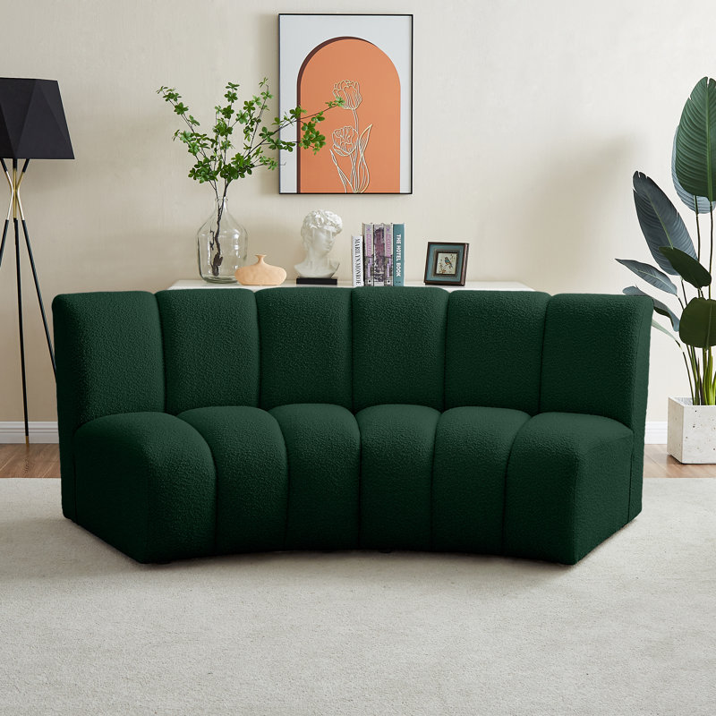 Canapé modulaire de coin Infinity 83 po Infinity, Tissu bouclé vert