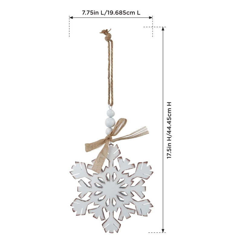 Ensemble de 3 ornements en forme de flocon de neige - blanc antique