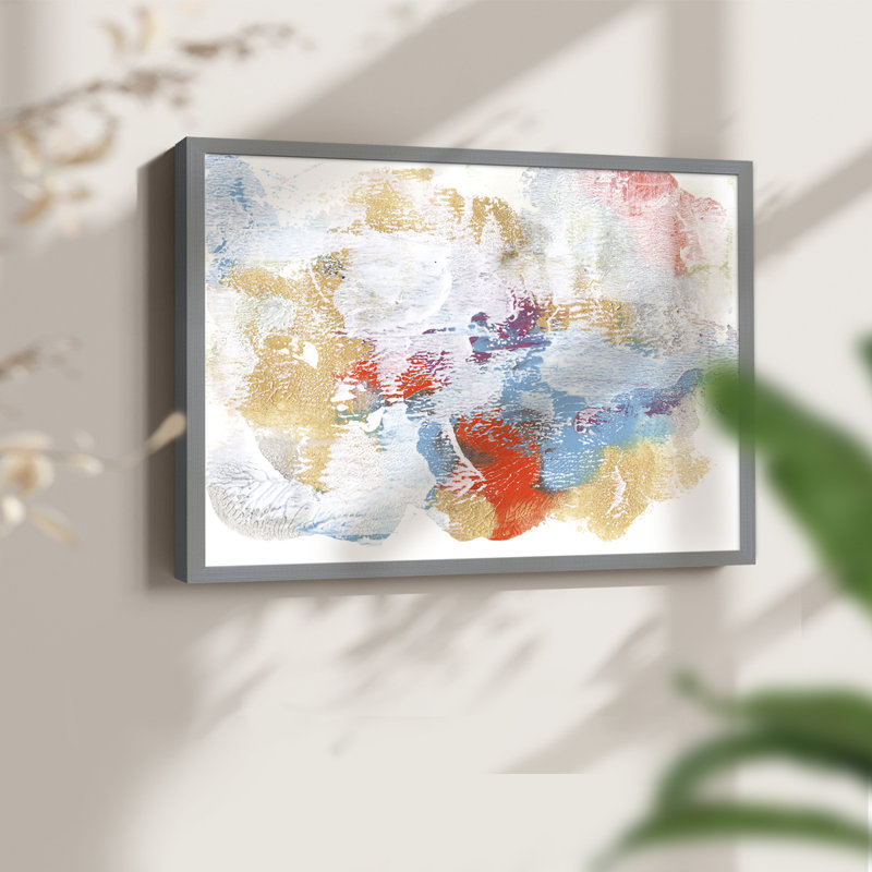 Coucher de soleil blanc délavé II - reproduction encadrée - réarmable, Gris, H 22 po x l 28 po