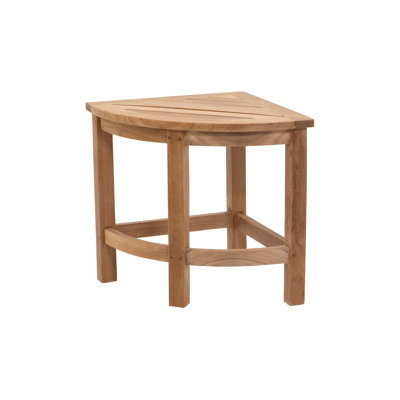 Beytullah 17 in. W Teak Corner Design Shower Bench