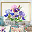 «Iris bleu et mauve en été III», reproduction sur toile flottante-1508242182-1508242187