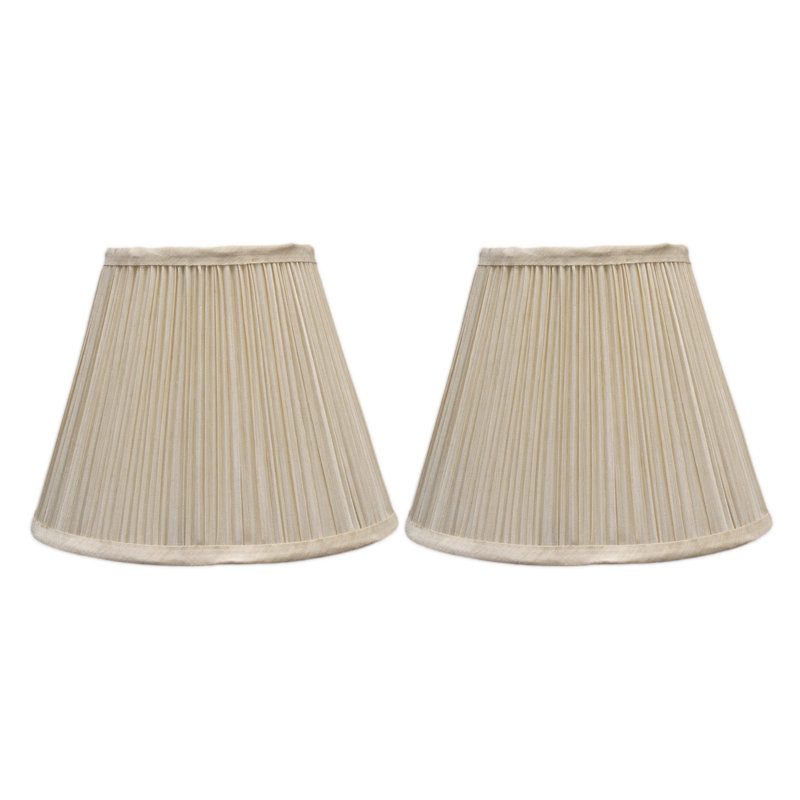 7'' H x 9'' W Silk Empire Lamp Shade, Pleated Cream