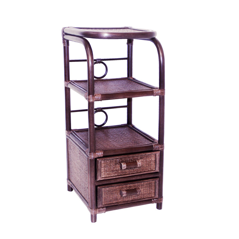 2 - Drawer End Table, Dark Brown
